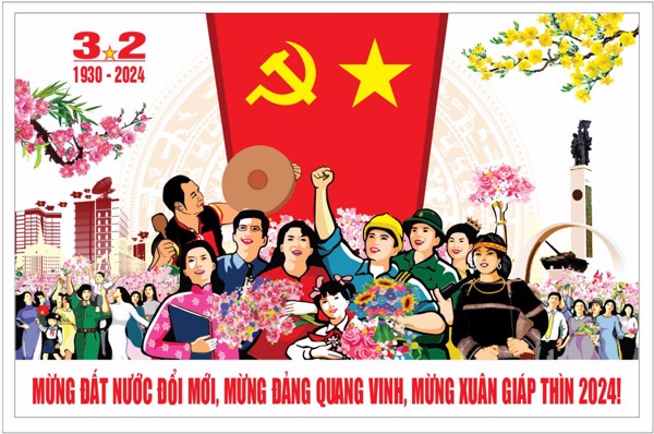 NHIỆT LIỆT CHÀO MỪNG 94 NĂM NGÀY THÀNH LẬP  ĐẢNG CỘNG SẢN VIỆT NAM (03/02/1930 - 03/02/2024)  VÀ 49 NĂM CHIẾN THẮNG BUÔN MA THUỘT, GIẢI PHÓNG TỈNH ĐẮK LẮK (10/3/1975 - 10/3/2024)